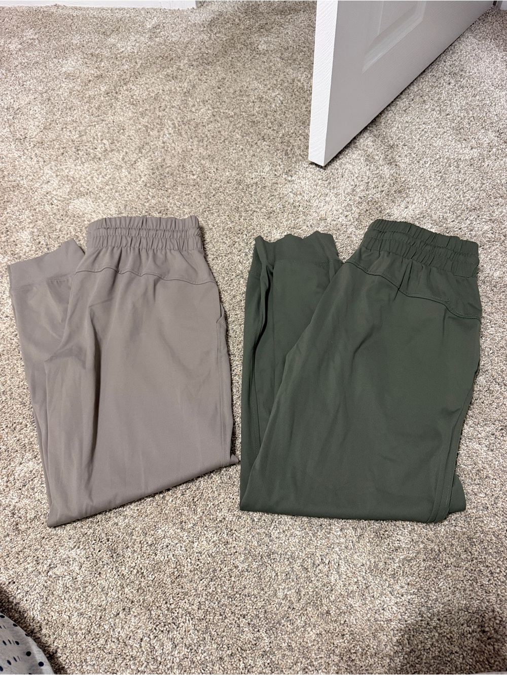 Members mark set of 2 joggers- Olive Green and Taupe